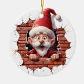 Der heitere Weihnachtsmann - 3D Keramik Ornament (Vorne)