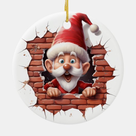 Der heitere Weihnachtsmann - 3D Keramik Ornament (Hinten)