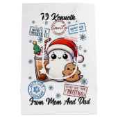 Der heitere Weihnachtsmann mit einem erholsamen Ur Mittlere Geschenktüte (Rückseite)