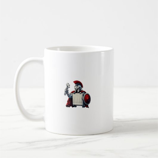 Der Heizkörper – Lustiger Klempner-Kaffeebecher Kaffeetasse (Links)
