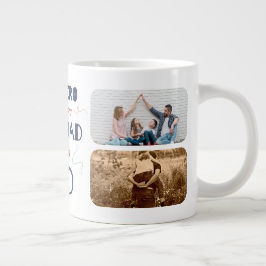 Der Held in meiner Geschichte - Personalisierte Fo Jumbo-Tasse (Rechts)