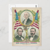 Der Helden unseres Landes, Washington Lincoln Gran Postkarte (Vorne/Hinten)