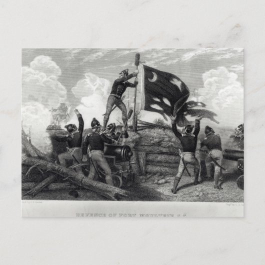 Der Heldentum von Sergeant William Jasper Postkarte (Vorderseite)