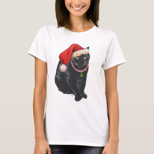 Der Helfer der schwarzen Katze zu Weihnachten T-Shirt