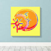 Der helle Mann auf den mit dem Mond ummantelten Le Leinwanddruck (Insitu (Holzboden))