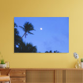 Der helle Mond, Silhouette der Kokospalmen Leinwanddruck (Insitu (Wohnzimmer))