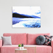 Der helle Strand in Blautönen Leinwanddruck (Insitu (Wohnzimmer))