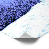 Der helle Strand in Blautönen Poster (Ecke)