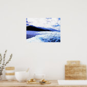 Der helle Strand in Blautönen Poster (Küche)