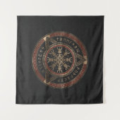 Der Helm des Ehrfurchts-schwarzen und roten Leders Wandteppich (Vorderseite (Horizontal))