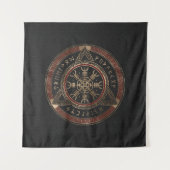 Der Helm des Ehrfurchts-schwarzen und roten Leders Wandteppich (Vorderseite)