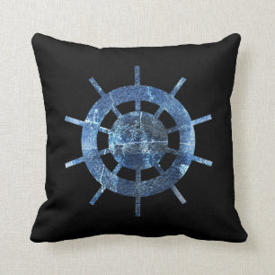 Der Helm-Rost-Metall des blauen Schiffs Kissen