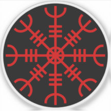 Der Helm von Awe - Aegishjalmur (rot auf schwarz)