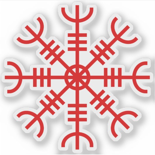 Der Helm von Awe - Aegishjalmur (rot) Aufkleber (Vorderseite)