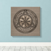 Der Helm von Awe Brown Leather und Gold Leinwanddruck (Insitu (Holzboden))