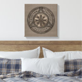 Der Helm von Awe Brown Leather und Gold Leinwanddruck (Insitu (Schlafzimmer))