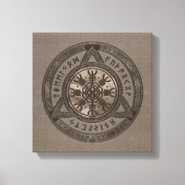 Der Helm von Awe Brown Leather und Gold Leinwanddruck