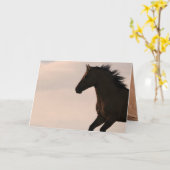 Der Hengst rennt bei Sonnenaufgang Wild Pferd Gruß Karte (Gelbe Blume)