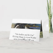 Der Hengst und die Grußkarte des Baumpferdes Karte (Rückseite)