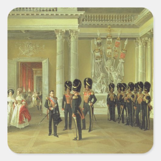 Der Heraldische Saal im Winterpalast, St. Quadratischer Aufkleber (Vorderseite)