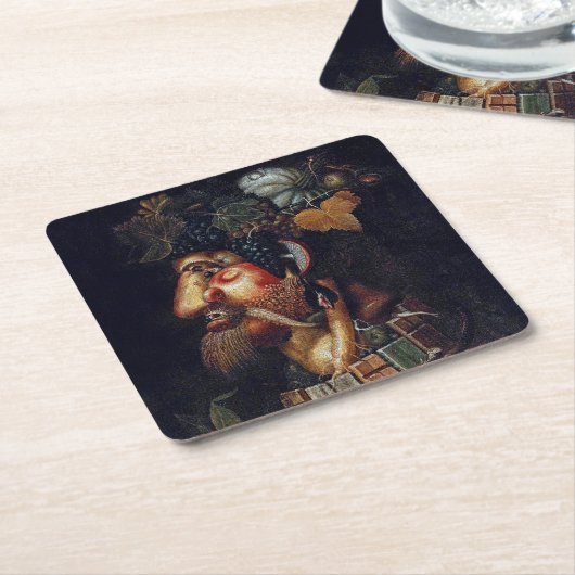 Der Herbst, Arcimboldo Rechteckiger Pappuntersetzer (angewinkelt)