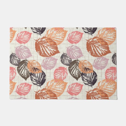 Der Herbst Blätter auf Beige. Fußmatte (Vorderseite)