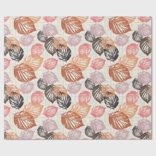 Der Herbst Blätter auf Beige. Geschenkpapier (Flach)