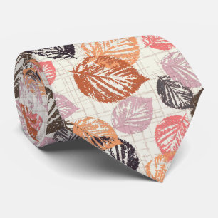 Der Herbst Blätter auf Beige. Krawatte