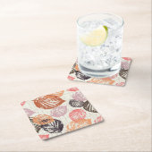 Der Herbst Blätter auf Beige. Rechteckiger Pappuntersetzer (Vor Ort)