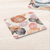 Der Herbst Blätter auf Beige. Rechteckiger Pappuntersetzer (angewinkelt)