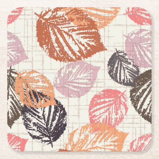 Der Herbst Blätter auf Beige. Rechteckiger Pappuntersetzer (Vorderseite)