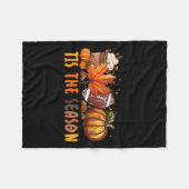 Der Herbst der Saison - der Herbst-Fußball-Kürbisk Fleecedecke (Vorderseite (Horizontal))