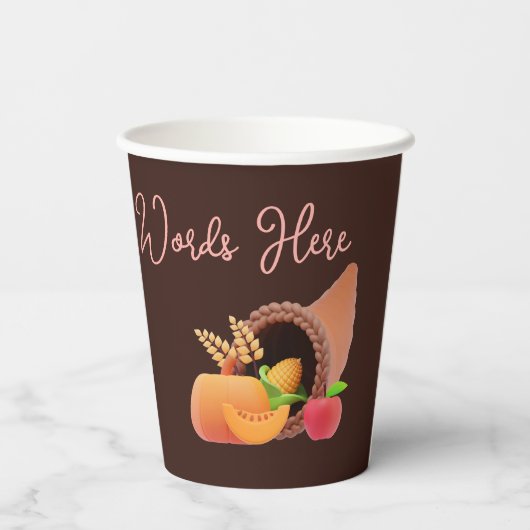 Der Herbst des Erntedankens fällt nach Maß Pappbecher (Rückseite)