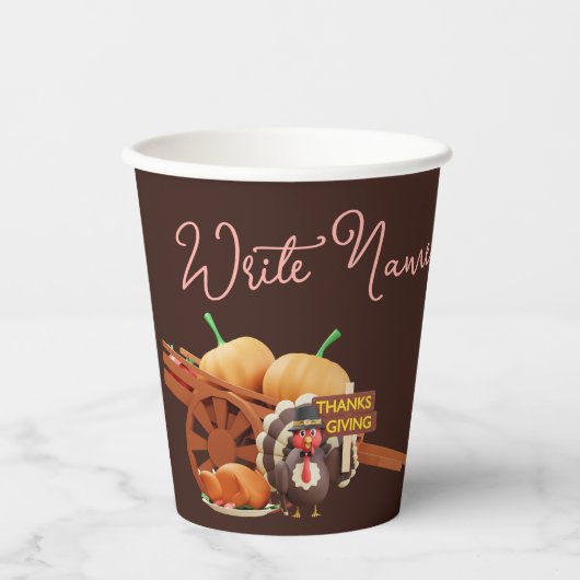 Der Herbst des Erntedankens fällt nach Maß Pappbecher (Vorderseite)