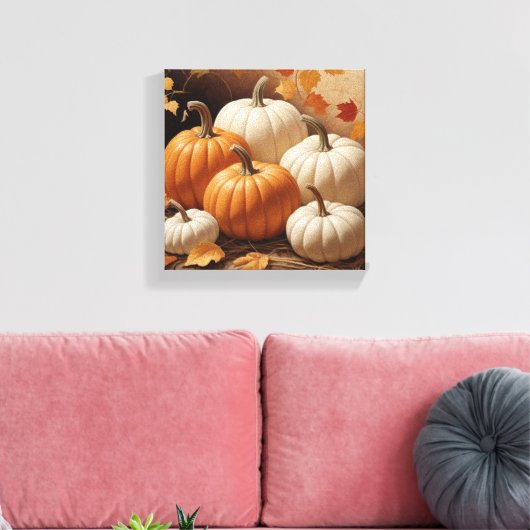 Der Herbst: Eine Symphonie der Pumpkins-Leinwand Leinwanddruck (Insitu (Wohnzimmer))
