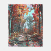 Der Herbst erstreckt sich über Wälder mit roten Bl Fleecedecke (Vorderseite)