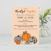 Der Herbst Fumpkin dankbar zusammen Einladung (Stehend Vorderseite)