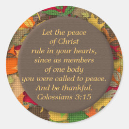 Der Herbst hinterlässt Bibelverse-Dankbarkeit-Aufk Runder Aufkleber