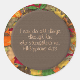 Der Herbst hinterlässt Christliche Bibelverse-Aufk Runder Aufkleber