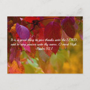 Der Herbst hinterlässt Christliche Verse Psalmen Postkarte