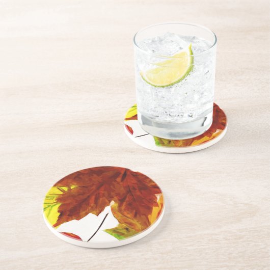 Der Herbst hinterlässt den Abstrakten Impressionis Getränkeuntersetzer (Seite)
