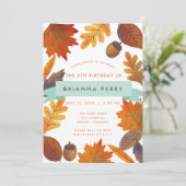 Der Herbst hinterlässt den White Water Color Kinde Einladung (Stehend Vorderseite)