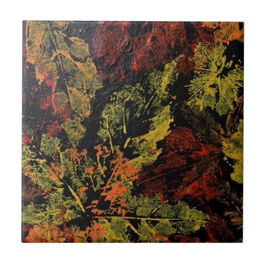 Der Herbst hinterlässt die Keramik. Fliese (Vorderseite)