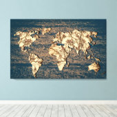 Der Herbst hinterlässt die Weltkarte Mauer Kunst Leinwanddruck (Insitu (Holzboden))