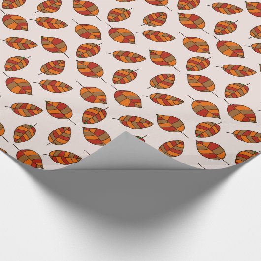 Der Herbst hinterlässt ein rotes Leaf-Muster in je Geschenkpapier (Ecke)