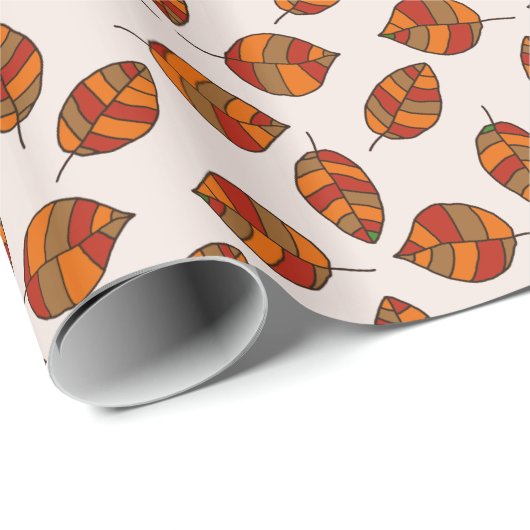 Der Herbst hinterlässt ein rotes Leaf-Muster in je Geschenkpapier (Rolleneckpunkt)