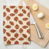 Der Herbst hinterlässt ein rotes Leaf-Muster in je Geschirrtuch (Viertel Falte)