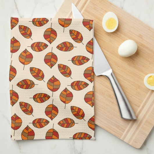 Der Herbst hinterlässt ein rotes Leaf-Muster in je Geschirrtuch (Viertel Falte)