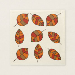 Der Herbst hinterlässt ein rotes Leaf-Muster in je Serviette