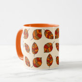 Der Herbst hinterlässt ein rotes Leaf-Muster in je Tasse (Vorderseite Links)